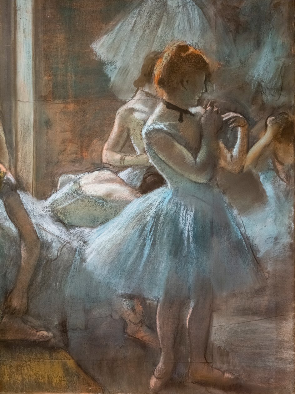 Tanssijat (yksityiskohta). 1884-1885. Pastelli paperille. tekijältä Edgar Degas