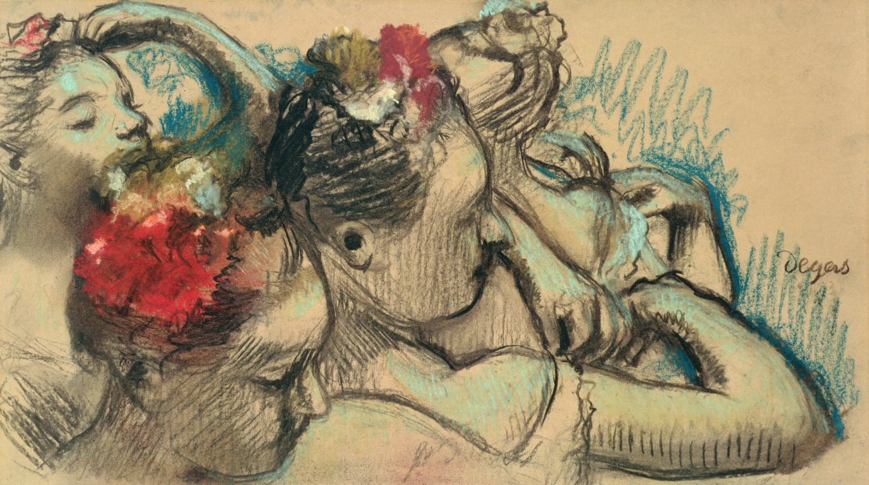Tanssijat, n. 1896-1898 (pastelli paperille) tekijältä Edgar Degas
