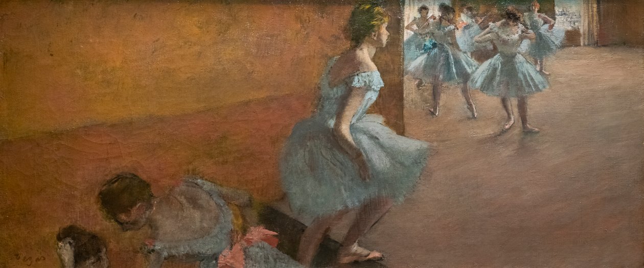 Tanssijat kiipeämässä portaikkoa. Vuosina 1886-1888. Öljy kankaalle. tekijältä Edgar Degas