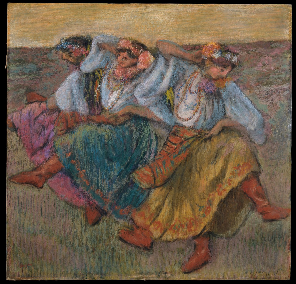 Tanssijat ukrainalaisissa kansallispuvuissa tekijältä Edgar Degas