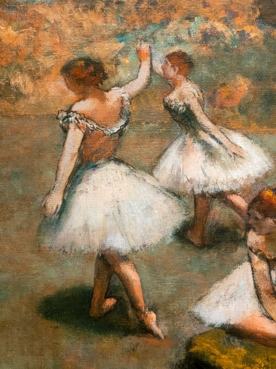 Tanssijat lavalla (yksityiskohta). Noin 1889-1894. Öljy kankaalle. tekijältä Edgar Degas