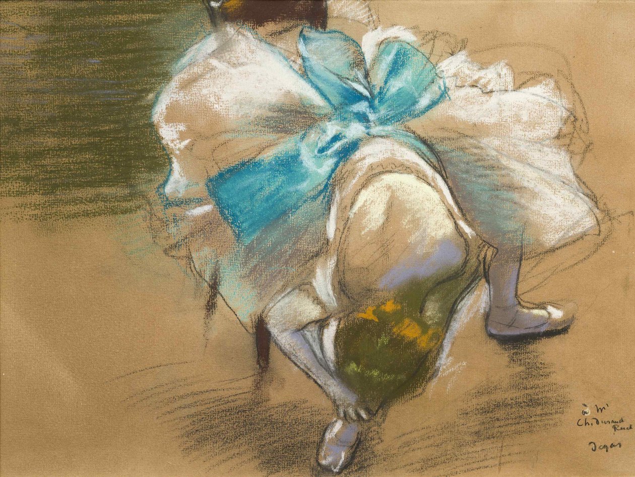 Tanssija sitomassa tossuaan, 1887. tekijältä Edgar Degas