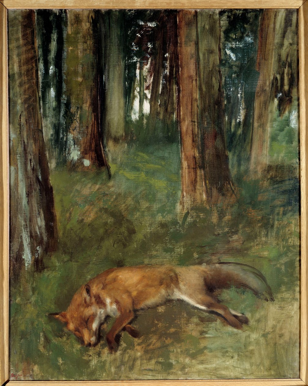 Kuollut kettu puussa Edgar Degasin (1834-1917) maalaus 1800-luvun aurinko. 0,92x0,63 m Rouen, Musee des Beaux Arts tekijältä Edgar Degas