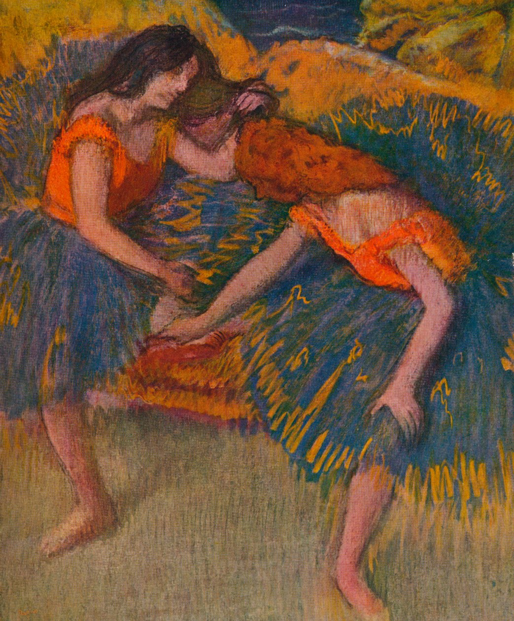 Two Dancers in Yellow Bodices, c1902 tekijältä Edgar Degas