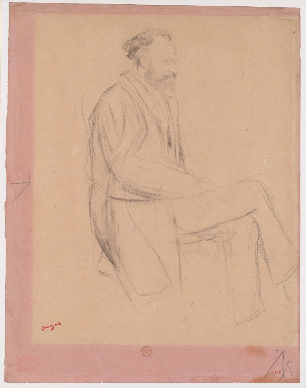 Édouard Manet, Istuva, oikealta profiilista tekijältä Edgar Degas