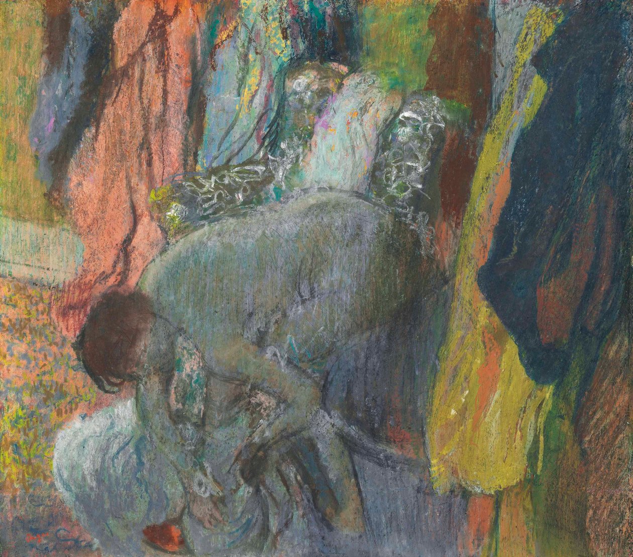 Nainen pyyhkii jalkojaan tekijältä Edgar Degas