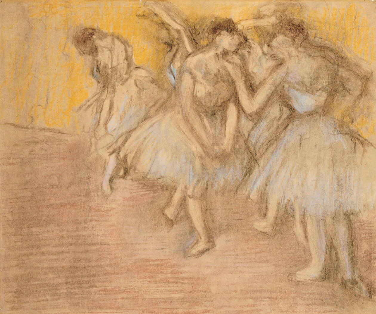 Viisi tanssijaa lavalla, n. 1906-08 tekijältä Edgar Degas