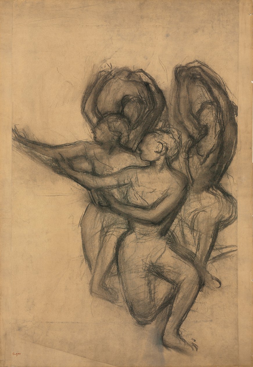 Ryhmä tanssijoita; Tanssijoiden ryhmä, n. 1895-1900 tekijältä Edgar Degas