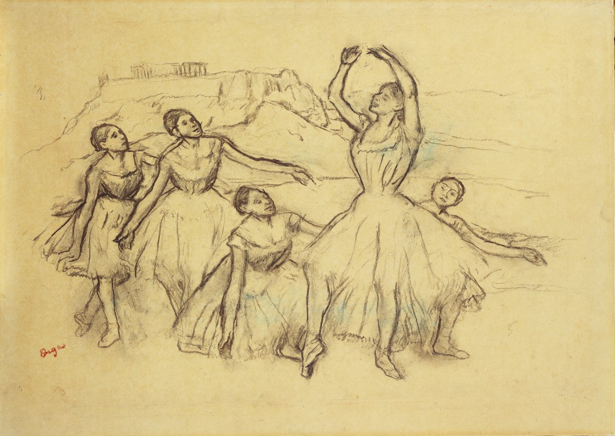 Tanssijoiden ryhmä, n. 1890-1895 tekijältä Edgar Degas