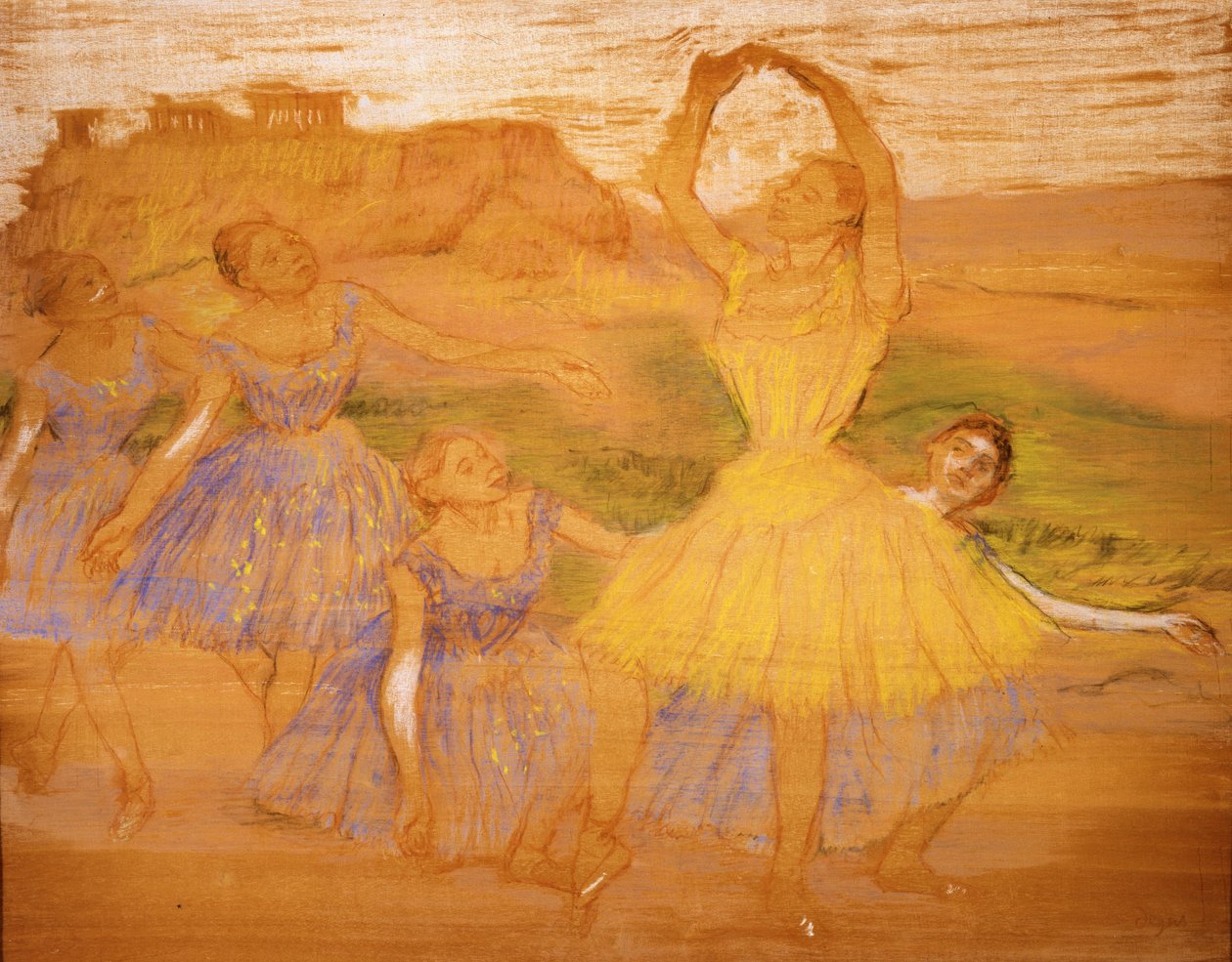 Tanssijoiden ryhmä, n. 1895-1897 tekijältä Edgar Degas