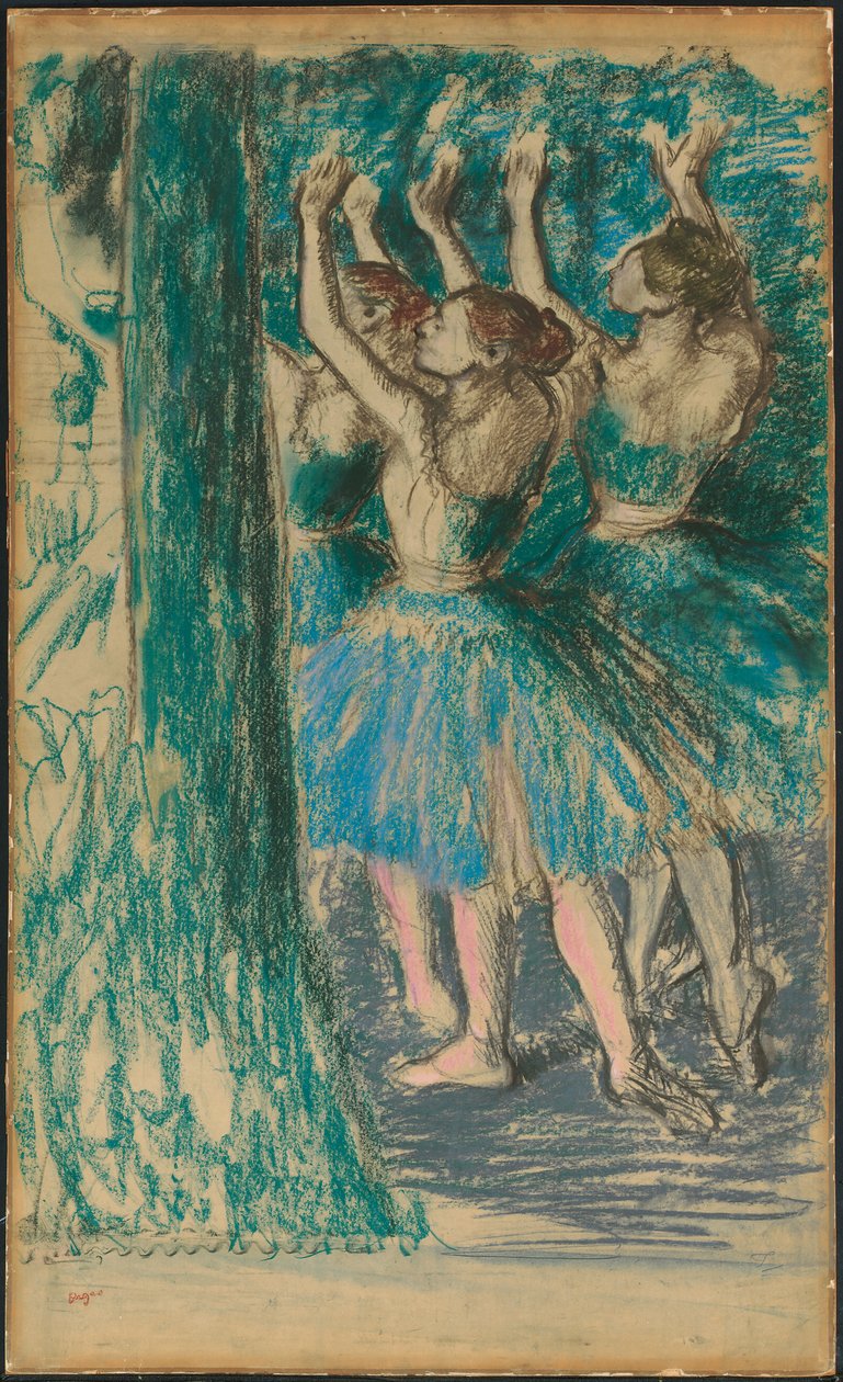 Ryhmä tanssijoita, n. 1898 tekijältä Edgar Degas