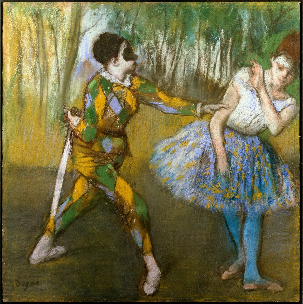 Harlekiini ja kolombiini. Edgar Degasin (1834-1917) maalaus tekijältä Edgar Degas