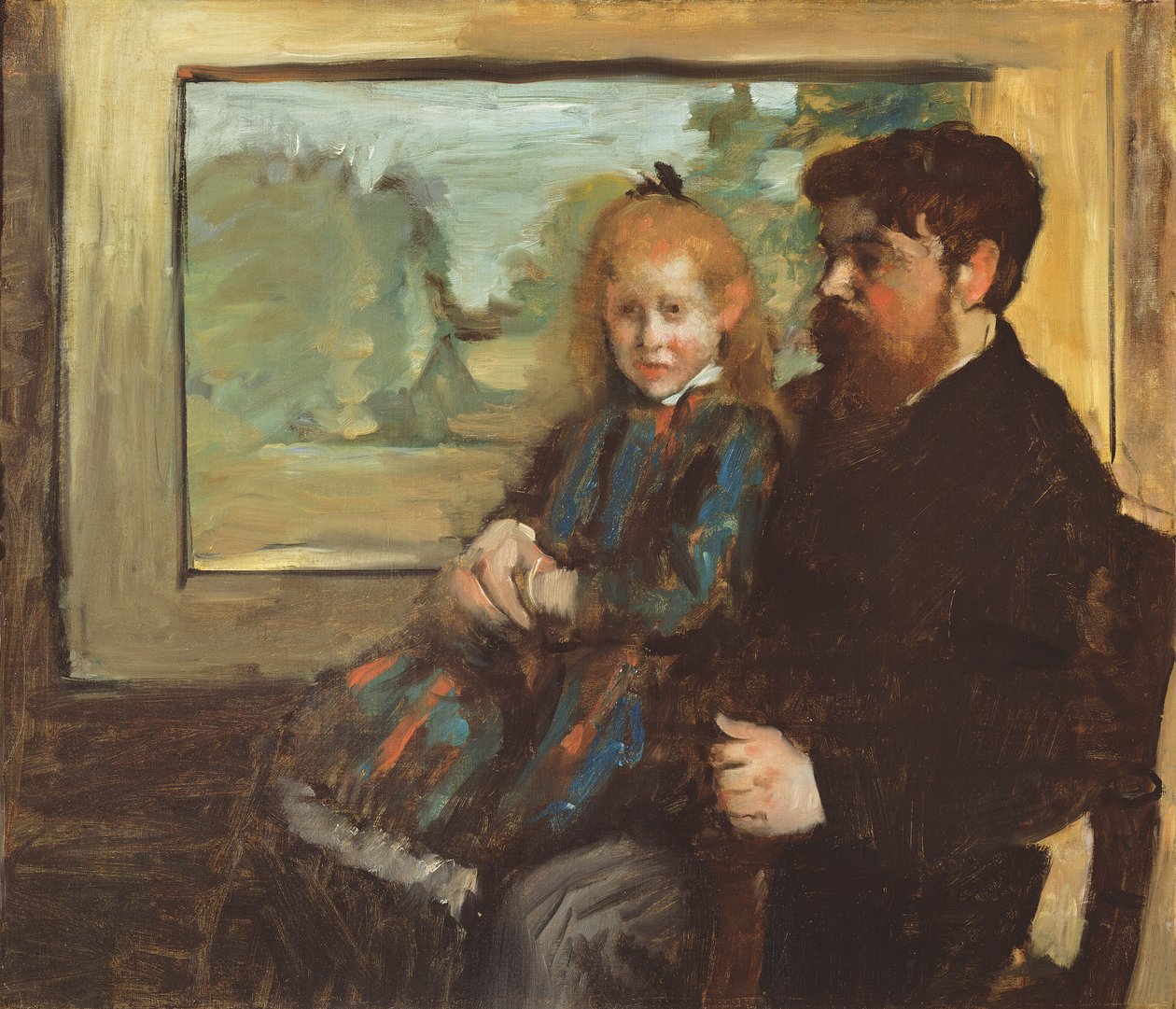 Henri Rouart ja hänen tyttärensä Helene, 1871-72 tekijältä Edgar Degas