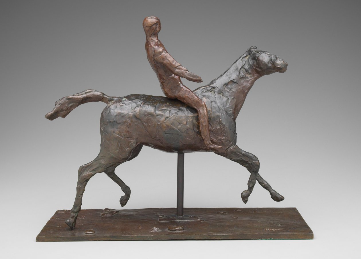 Hevonen ja ratsastaja, n. 1900 (pronssi) tekijältä Edgar Degas