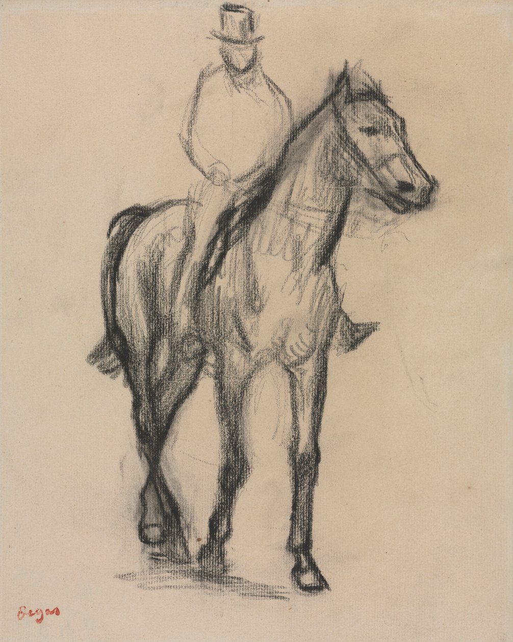 Hevonen ja ratsastaja, c. 1890. tekijältä Edgar Degas