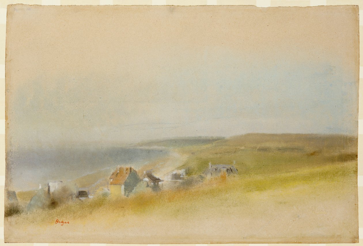 Taloja kallion reunalla Villers-sur-Merissä, 1869 tekijältä Edgar Degas