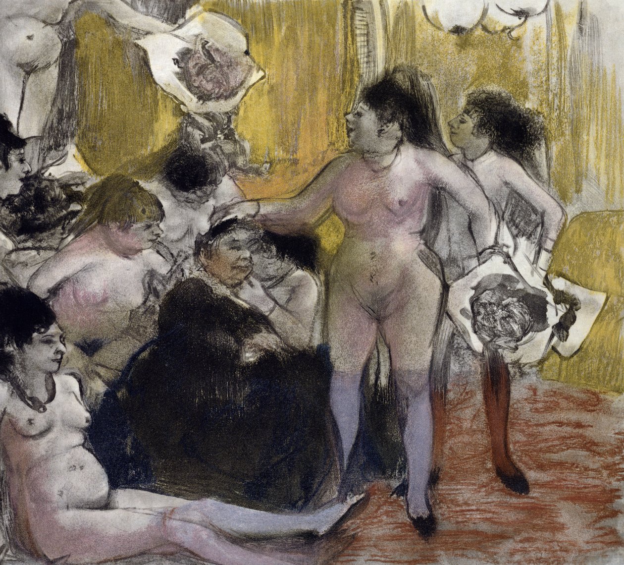 Kuvitus Guy de Maupassantin (1850-93) La Maison Tellieristä, kaivertanut Maurice Potin, 1933 tekijältä Edgar Degas