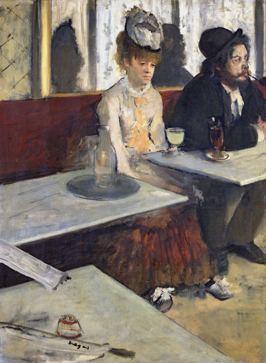 Kahvilassa eli Absintti, n. 1875-1876 (öljy kankaalle) tekijältä Edgar Degas