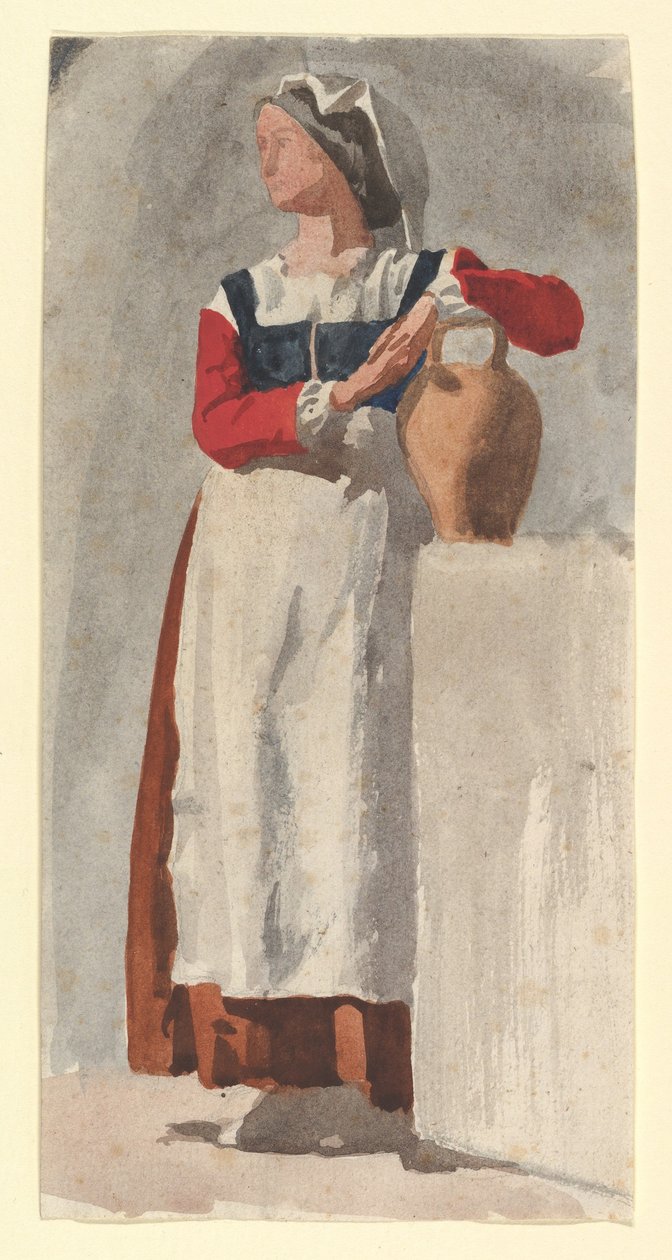 Italialainen nainen, n. 1856-1857 (grafiitti ja wc asetetulla paperilla) tekijältä Edgar Degas
