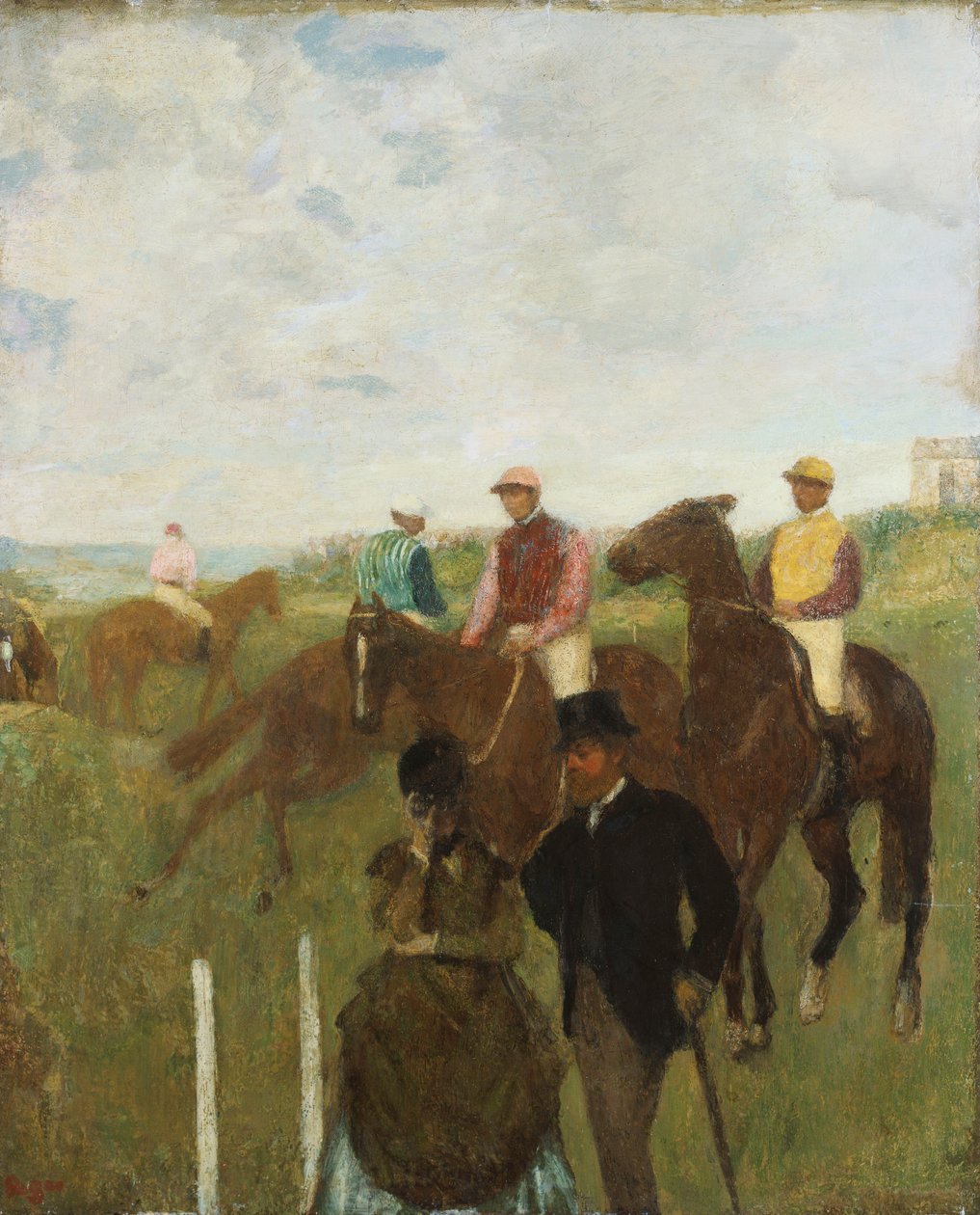 Jockeys kilparadalla tekijältä Edgar Degas