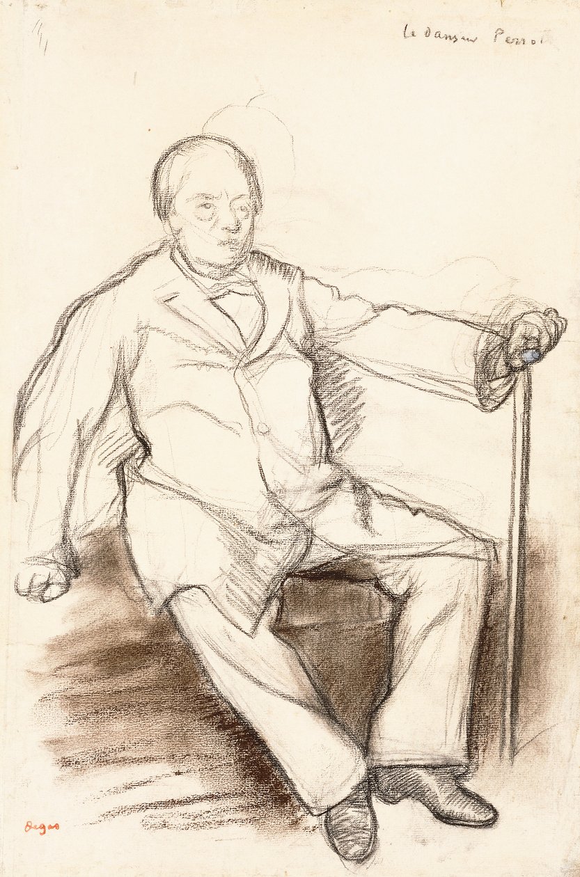 Jules Perrot, opiskelu The Dancer Perrotille, istuu, n. 1880 tekijältä Edgar Degas