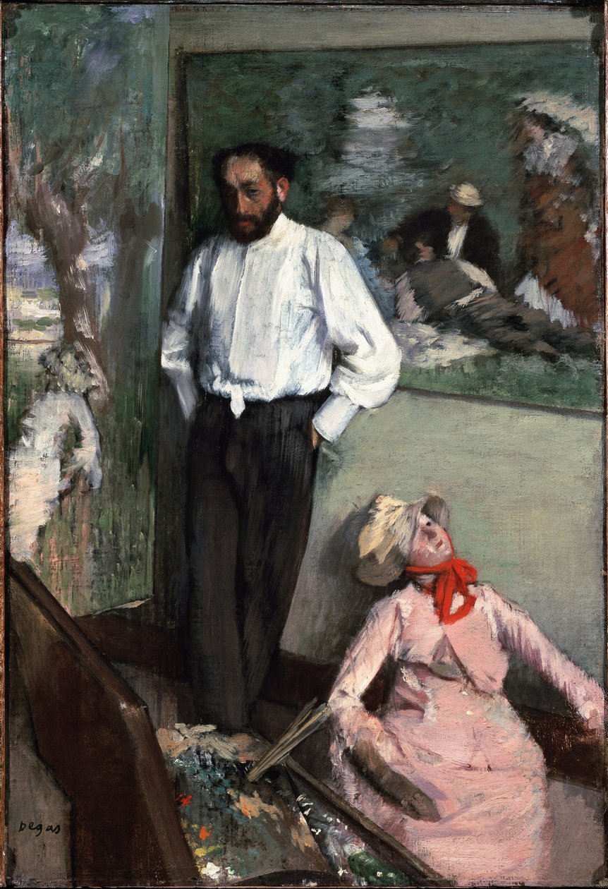 Mies ja Pantin eli Henri Michel Levyn muotokuva työhuoneessa 1879. Edgar Degasin (1834-1917) maalaus. Calouste Gulbenkian -museo, Lissabon, Portugali tekijältä Edgar Degas