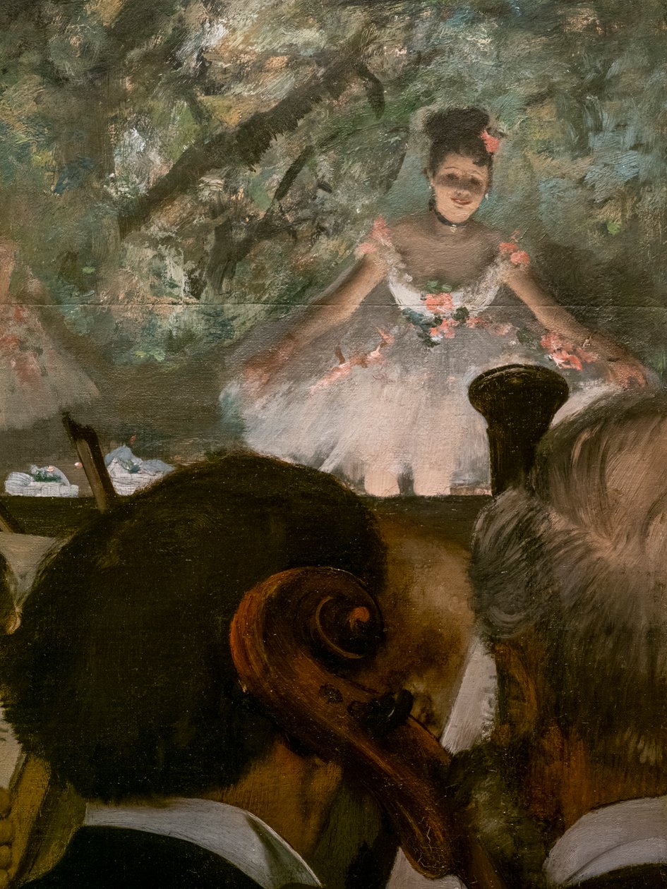 Les Musiciens (yksityiskohta). 1872-1873, jatkui noin 1874-1876. Öljy kankaalle. tekijältä Edgar Degas