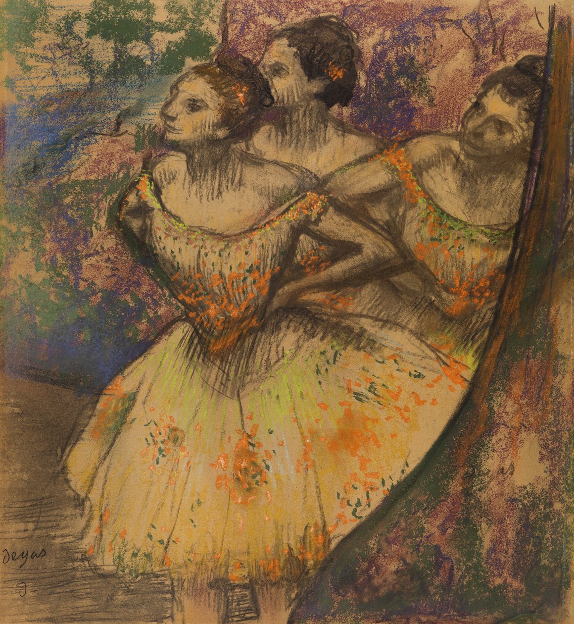 Kolme tanssijaa, n. 1896-1905 (pastelli paperille) tekijältä Edgar Degas