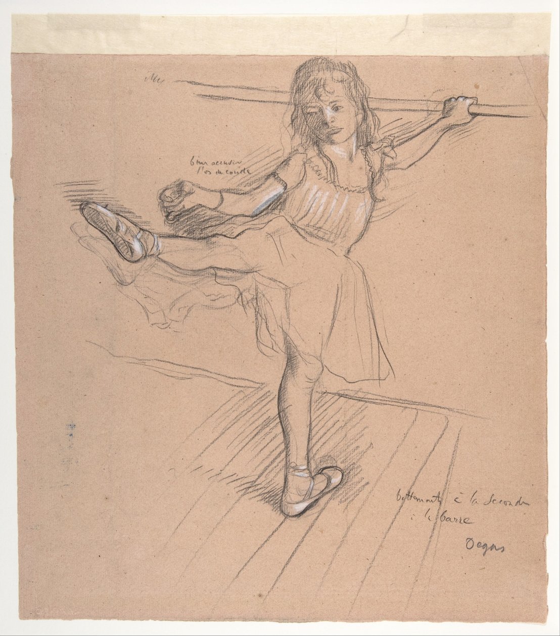 Pikkutyttö harjoittelee baarissa tekijältä Edgar Degas