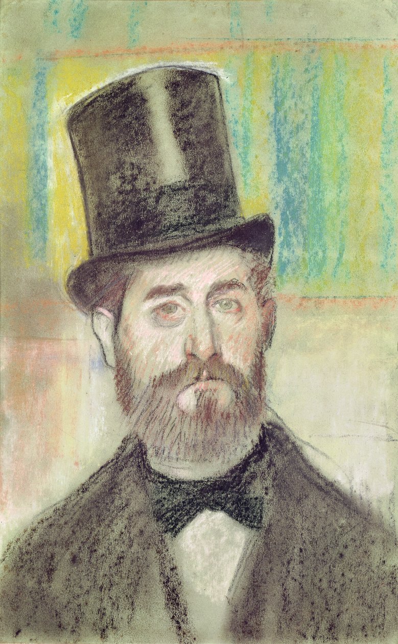 Mies oopperahatussa (pastelli paperille) tekijältä Edgar Degas