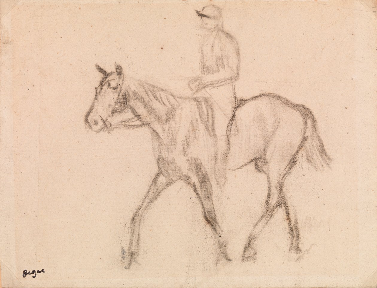 Mies hevosen selässä tekijältä Edgar Degas