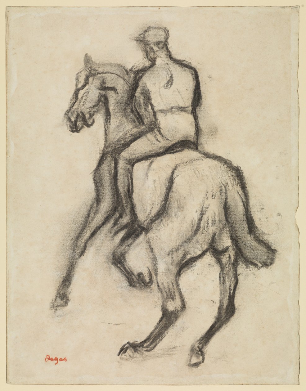 Mies hevosen selässä, n. 1888 tekijältä Edgar Degas