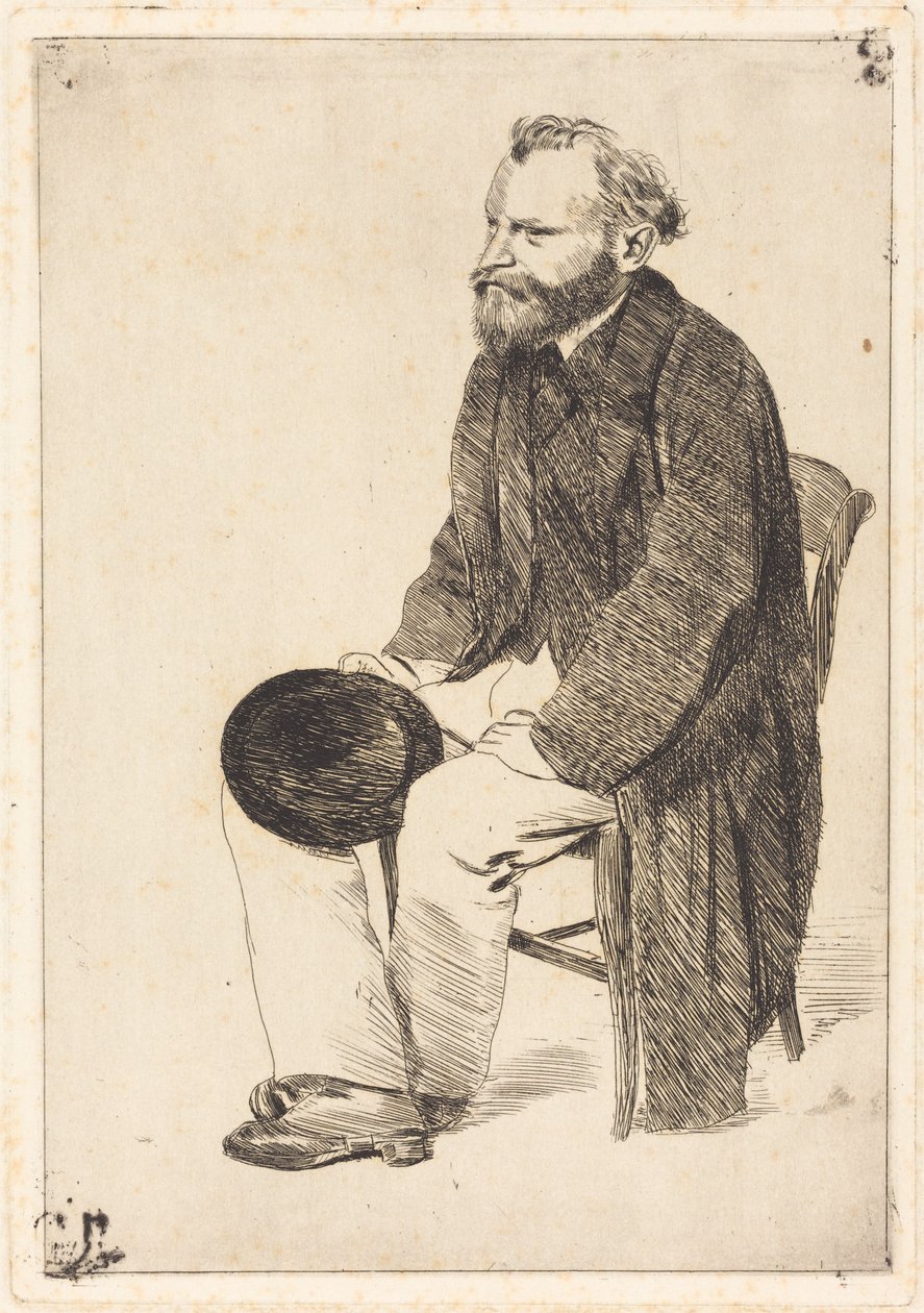Manet istumassa, katse vasemmalle (Manet assis, tourné à gauche) tekijältä Edgar Degas