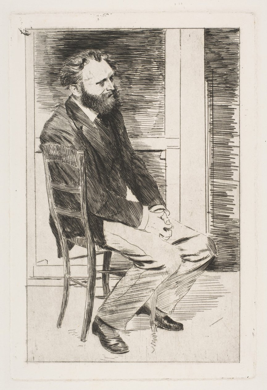 Manet istuu, käännetty oikealle, 1864-65. tekijältä Edgar Degas