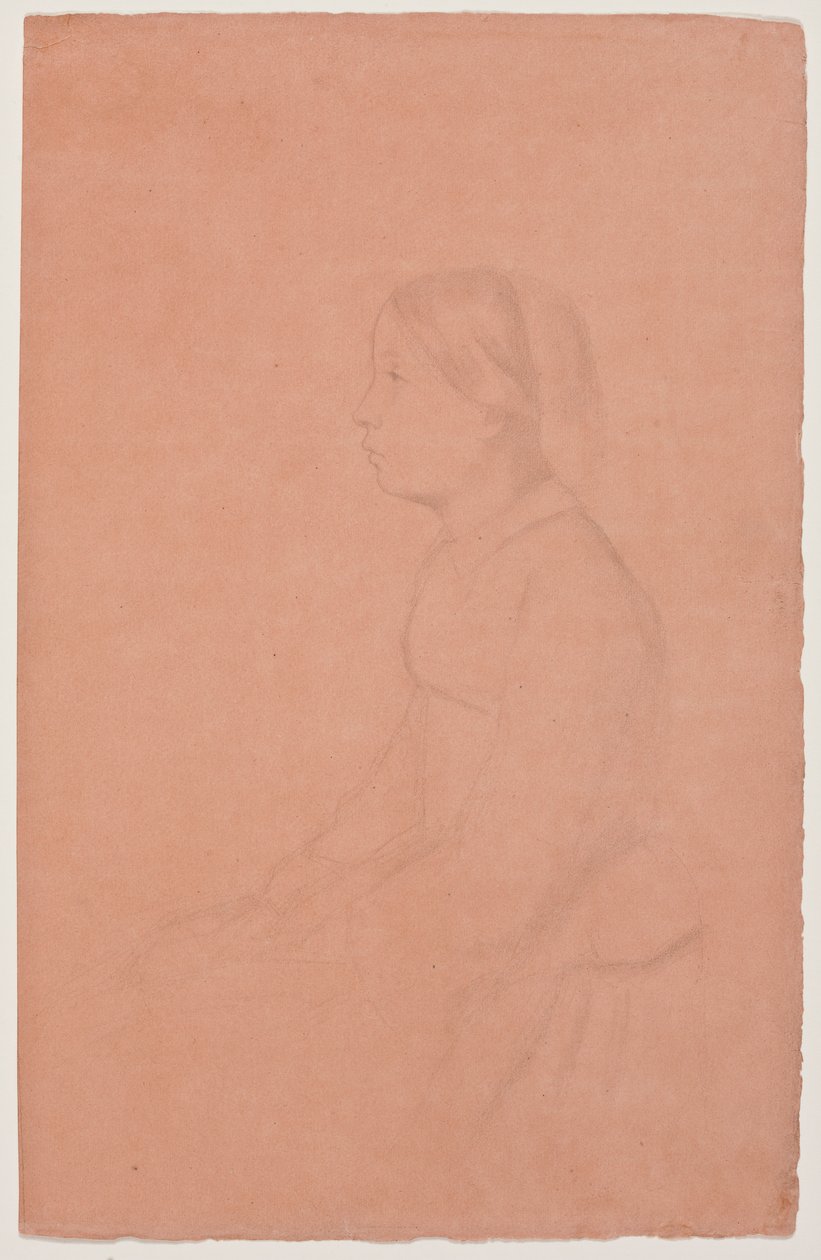 Marguerite de Gas, 185354 (grafiittikynä korallikudotulla paperilla) tekijältä Edgar Degas
