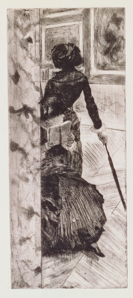 Mary Cassatt Louvressa: The Paintings Gallery, 1879-80 tekijältä Edgar Degas
