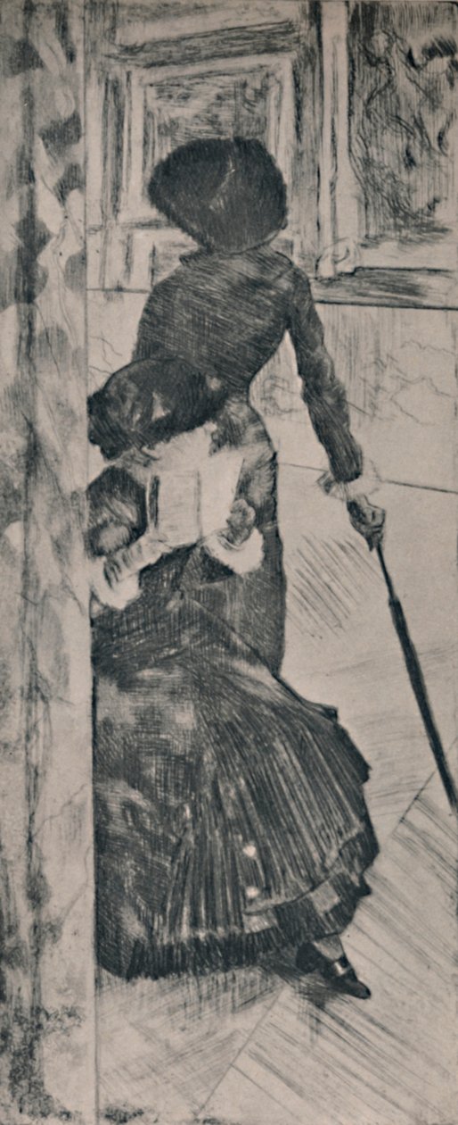 Mary Cassatt Louvressa, noin 1880, 1946 tekijältä Edgar Degas