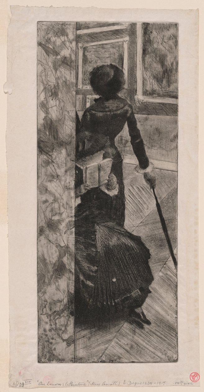 Mary Cassatt Louvren maalausgalleriassa tekijältä Edgar Degas