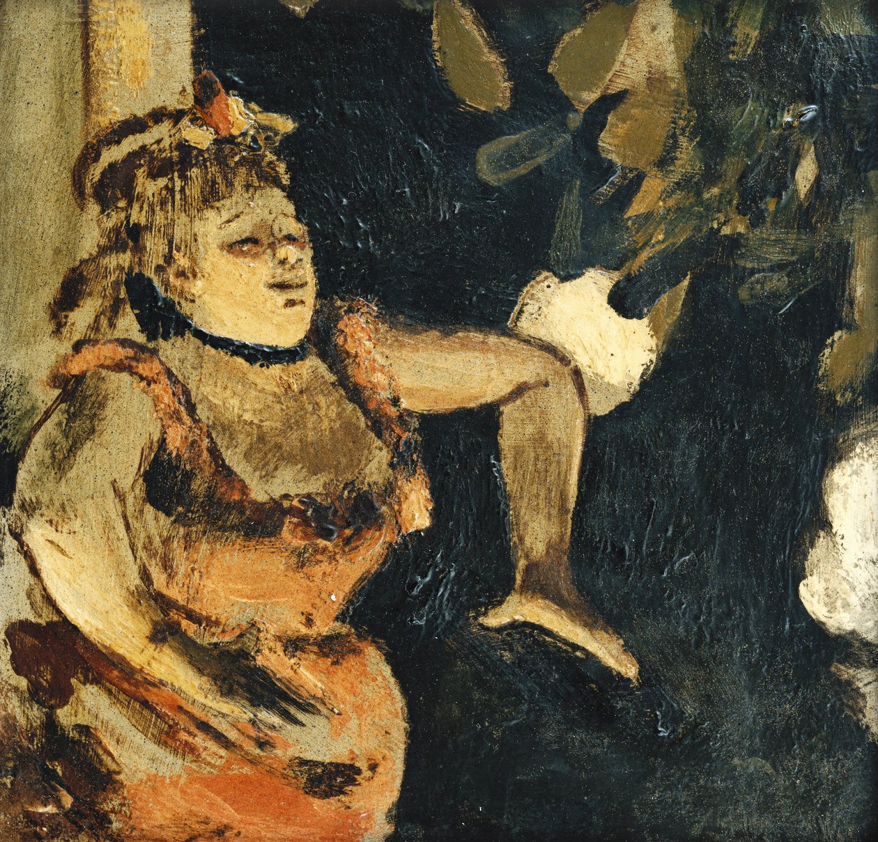 Mlle Becat Ambassadeursissa; Mlle. Becat aux Ambassadeurs, c. 1875-1877 tekijältä Edgar Degas