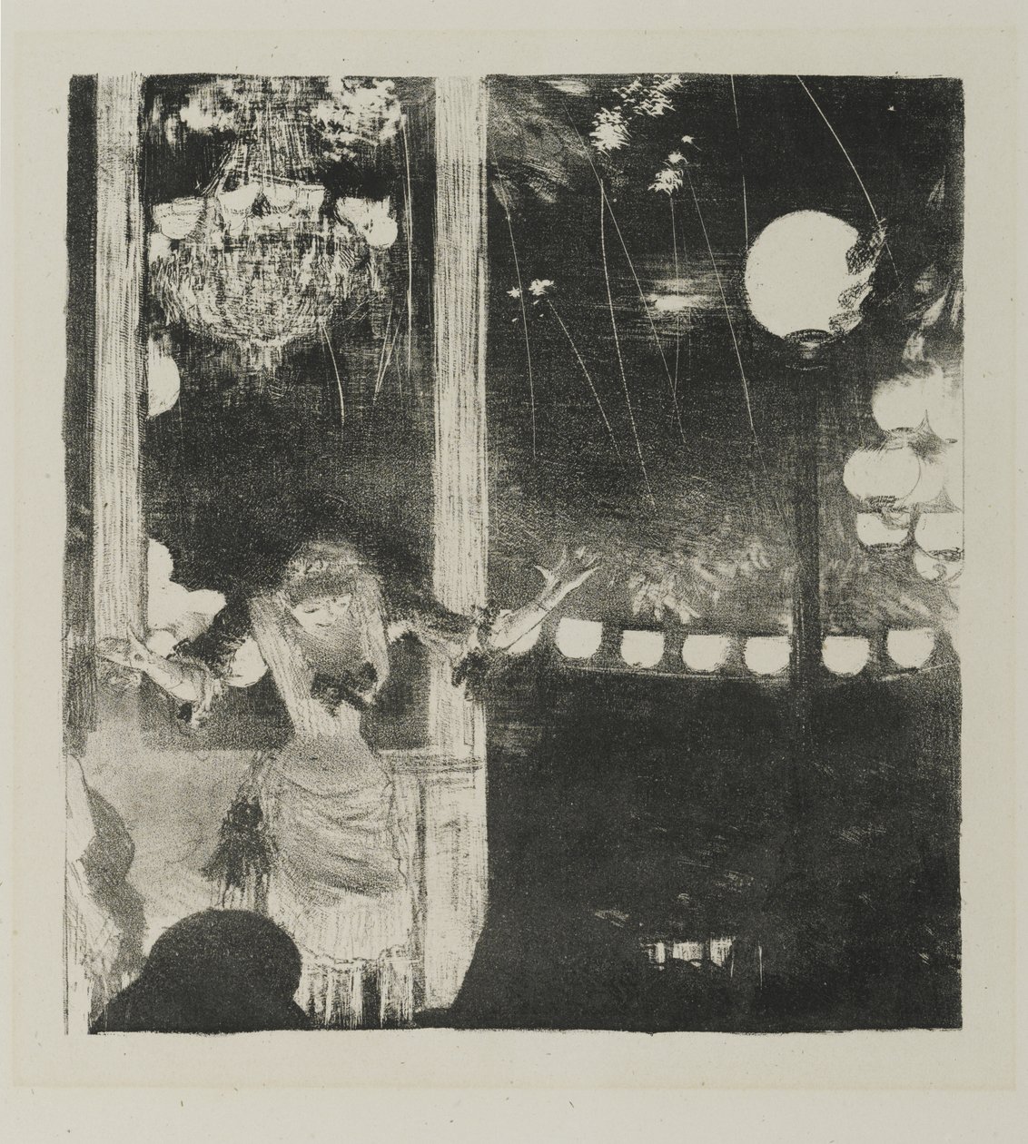 Mlle Becat Cafe des Ambassadeursissa, 1877-78 (litho kudottupaperille) tekijältä Edgar Degas