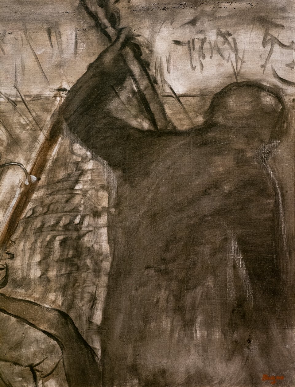 Muusikot orkesterissa (yksityiskohta). Noin 1870. Öljy kankaalle. tekijältä Edgar Degas