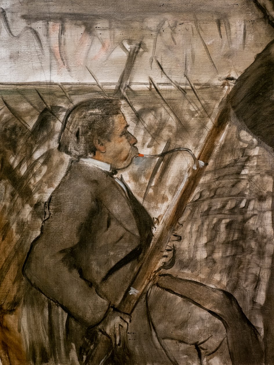 Muusikot orkesterissa (yksityiskohta). Noin 1870. Öljy kankaalle. tekijältä Edgar Degas