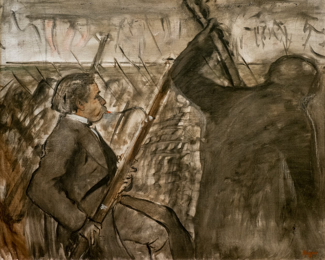 Muusikot orkesterissa. Noin 1870. Öljy kankaalle. tekijältä Edgar Degas