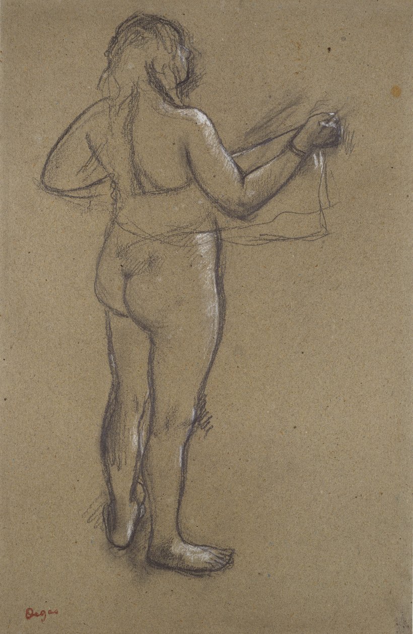Alaston nainen kuivaus itseään tekijältä Edgar Degas