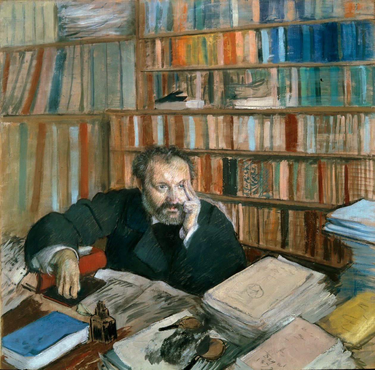 Edmond Durantyn (1833-1880) muotokuva, kirjailija ja taidekriitikko. Edgar Degasin (1834-1917) maalaus tekijältä Edgar Degas