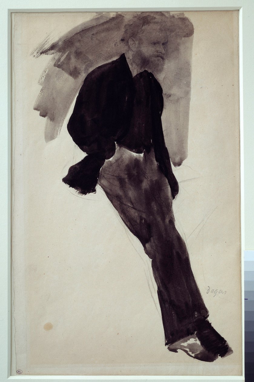 Edouard Manetin muotokuva Edgar Degasin (1834-1917) mustepesu Kiinassa noin 1860 su. 0,35 x 0,20 m Pariisi. Orsay-museo tekijältä Edgar Degas