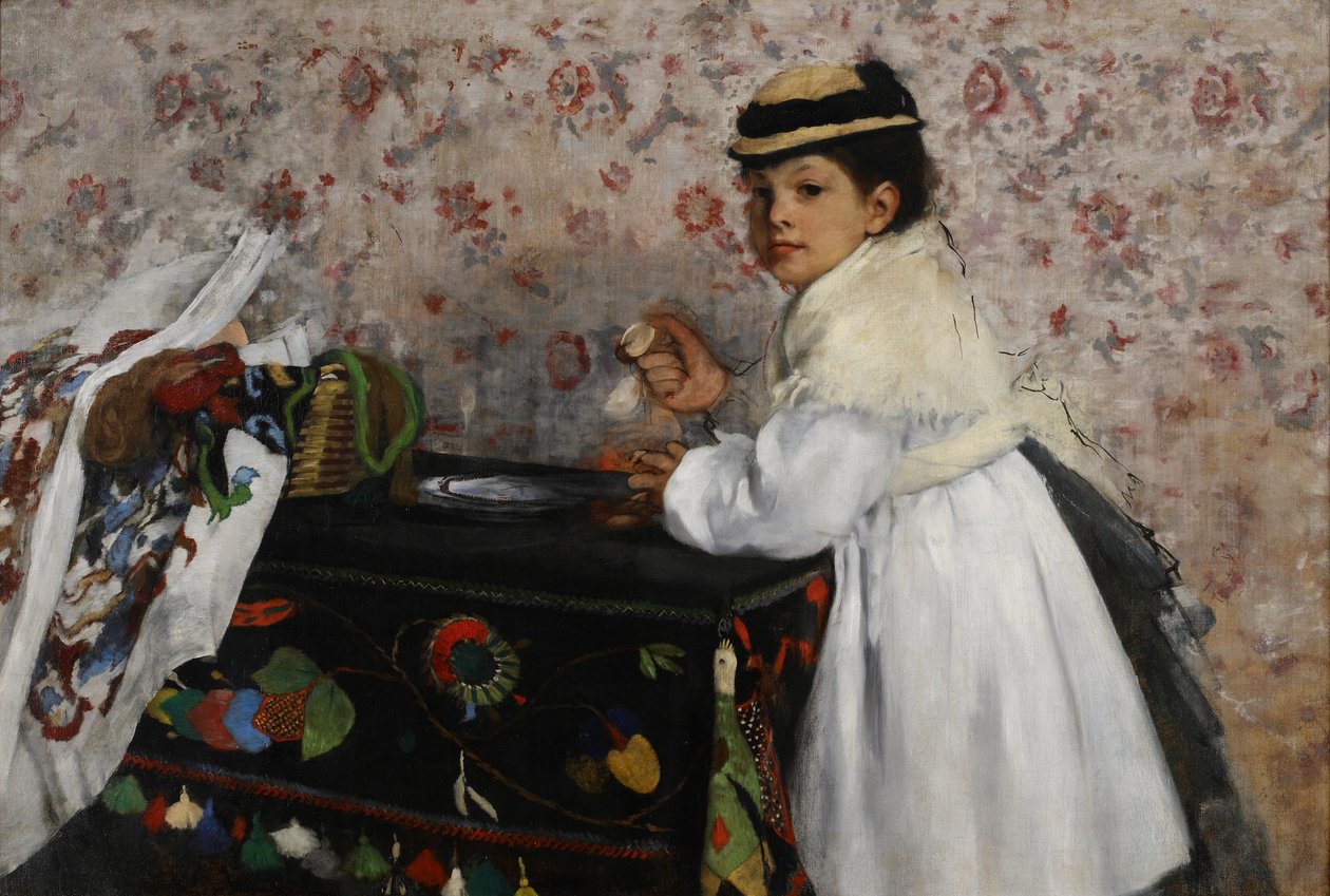 Mllen muotokuva. Hortense Valpinçon, n. 1871 (öljy patjalle tikittää) tekijältä Edgar Degas