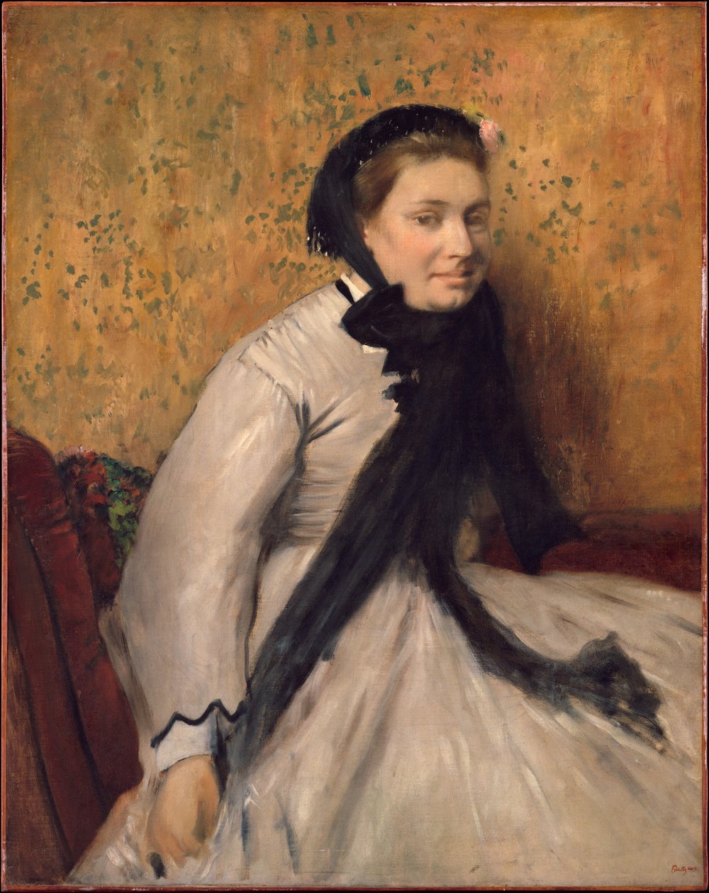 Harmaapukuisen naisen muotokuva tekijältä Edgar Degas
