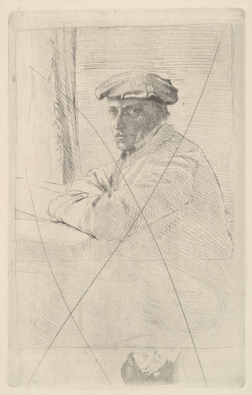Kaivertaja Joseph Tournyn muotokuva, 1857 (peruuntunut etsaus) tekijältä Edgar Degas