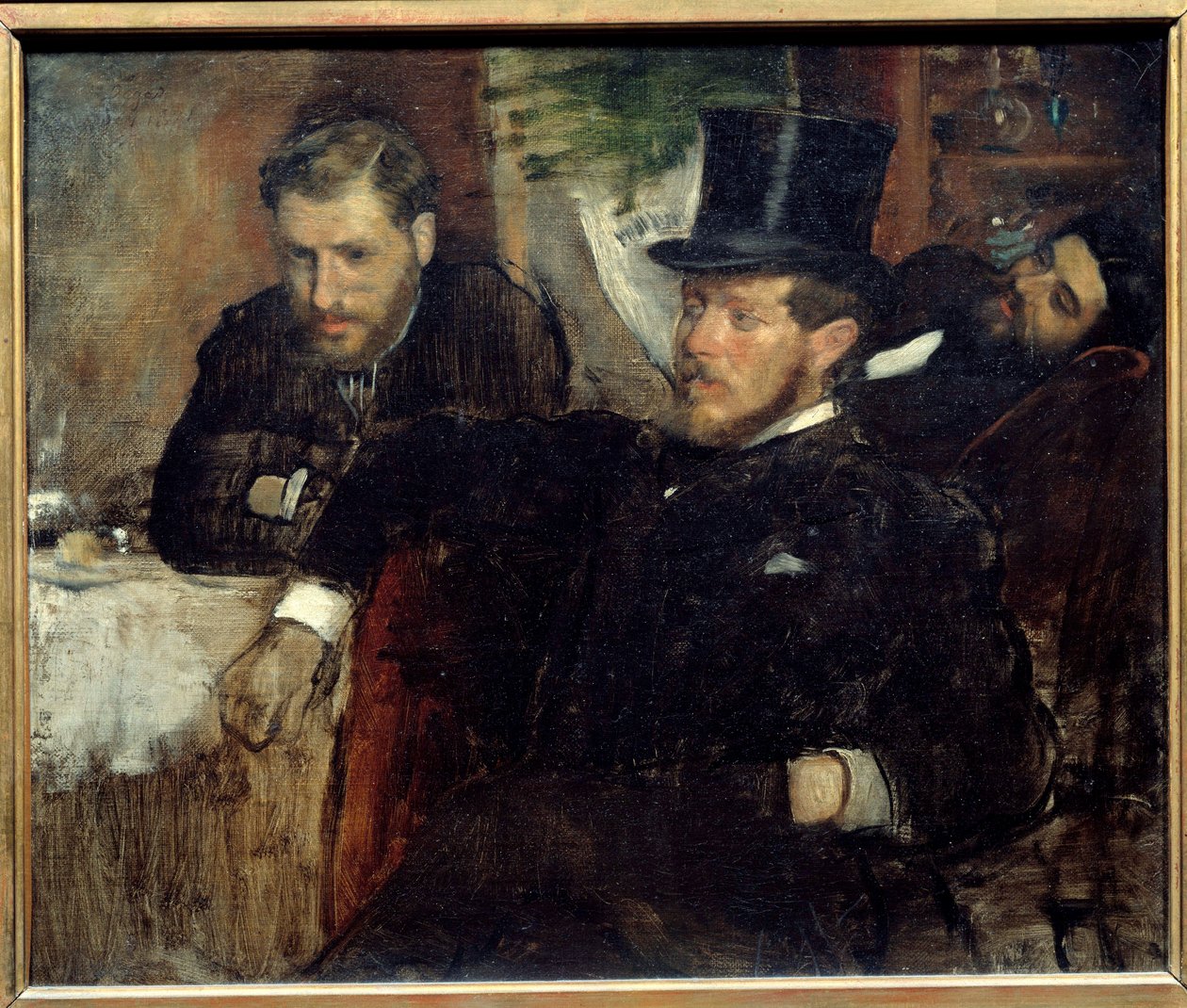 Muotokuvia insinööreistä Jeantaud (1840-1906), Livert ja Laine (1841-1888), taiteilijan ystävät Edgar Degasin maalaus (1834-1917) 1871 Su. 0,38x0,47 m Pariisi, musee d